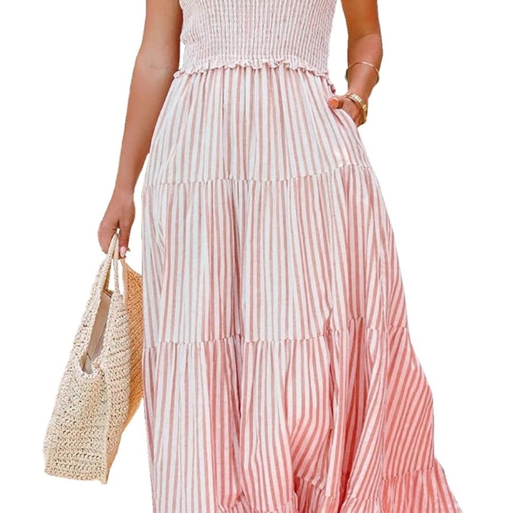 Striped Pink Maxi Dress